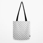 Midcentury Stars and Dots Classic Pattern in Black and White Tote Bag Gallery Image 2