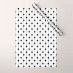 Midcentury Stars and Dots Classic Pattern in Black and White Wrapping Paper Gallery Image 1