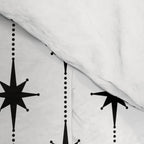 Midcentury Stars and Dots Classic Pattern in Black and White Comforter Gallery Image 4