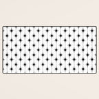 Midcentury Stars and Dots Classic Pattern in Black and White Desk Mat Gallery Image 3