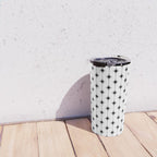 Midcentury Stars and Dots Classic Pattern in Black and White Travel Mug Gallery Image 4