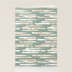 Colorful Stripes, Green and Beige, Abstract Art Stationery Card Gallery Image 2