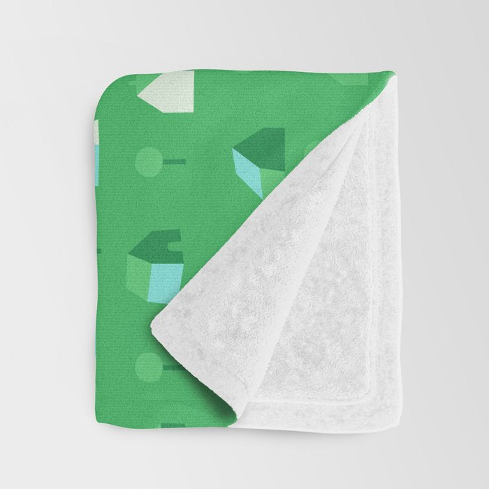Green eco friendly house city pattern Throw Blanket Gallery Image 3