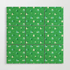 Green eco friendly house city pattern Wood Wall Art Gallery Image 1