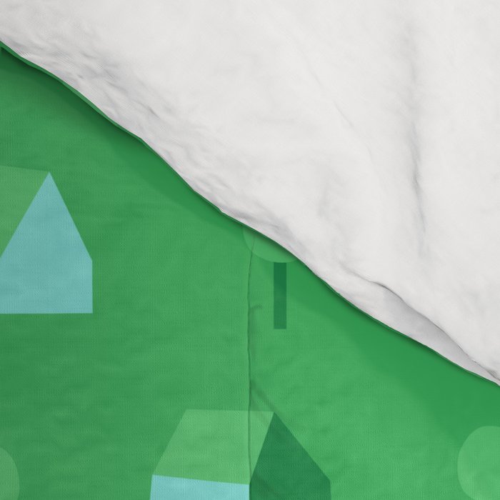 Green eco friendly house city pattern Comforter Gallery Image 4