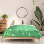 Green eco friendly house city pattern Comforter Gallery Image 3