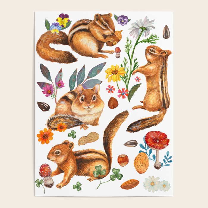 Chipmunks friends - green Poster Gallery Image 4