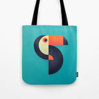 Toucan Geometric - Aqua Tote Bag Gallery Image 1