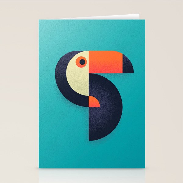 Toucan Geometric - Aqua Stationery Card Gallery Image 1
