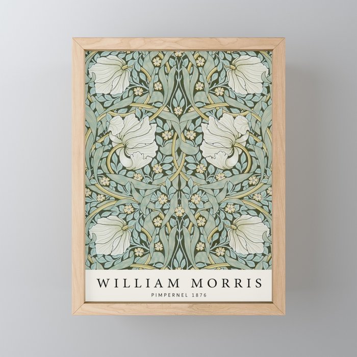 William Morris - Pimpernel Art Print, Vintage Museum Exhibition Art, Botanical Floral Pattern Mini Art Print Gallery Image 1