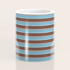 Eclectic Watercolor Paper Stripes Pattern Blue Brown Cream Coffee Mug Gallery Image 4