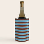 Eclectic Watercolor Paper Stripes Pattern Blue Brown Cream Wine Chiller Gallery Image 2