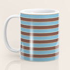 Eclectic Watercolor Paper Stripes Pattern Blue Brown Cream Coffee Mug Gallery Image 3