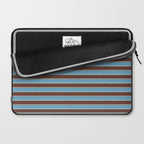 Eclectic Watercolor Paper Stripes Pattern Blue Brown Cream Laptop Sleeve Gallery Image 2