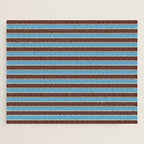 Eclectic Watercolor Paper Stripes Pattern Blue Brown Cream Jigsaw Puzzle Gallery Image 1