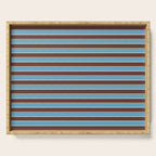 Eclectic Watercolor Paper Stripes Pattern Blue Brown Cream Serving Tray Gallery Image 1