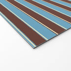 Eclectic Watercolor Paper Stripes Pattern Blue Brown Cream Welcome Mat Gallery Image 2