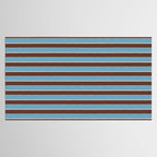 Eclectic Watercolor Paper Stripes Pattern Blue Brown Cream Tablecloth Gallery Image 2