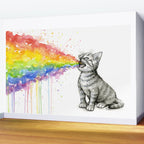 Kitten Puking Rainbow Wall Mural Gallery Image 2