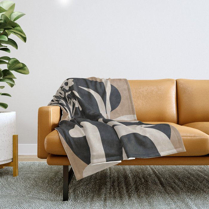Abstract Blooms 6 Throw Blanket Gallery Image 1