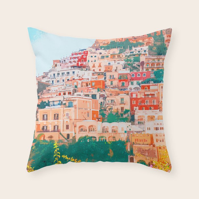 Positano, beauty of Italy Throw Pillow Gallery Image 6