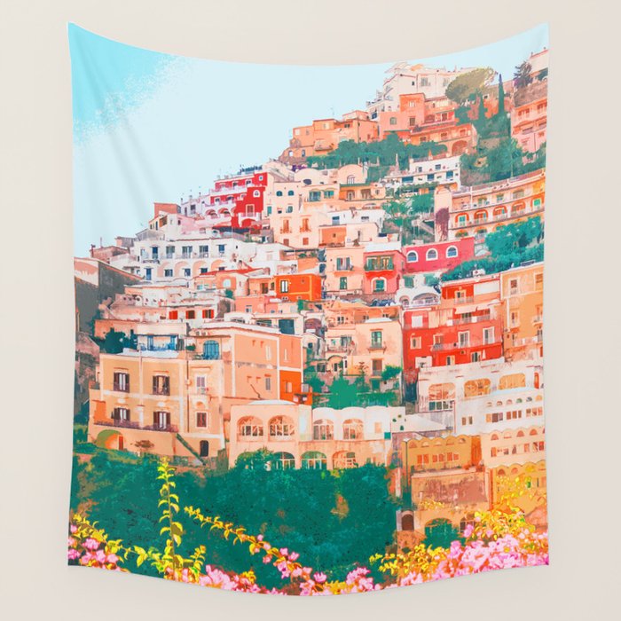 Positano, beauty of Italy Wall Tapestry Gallery Image 4