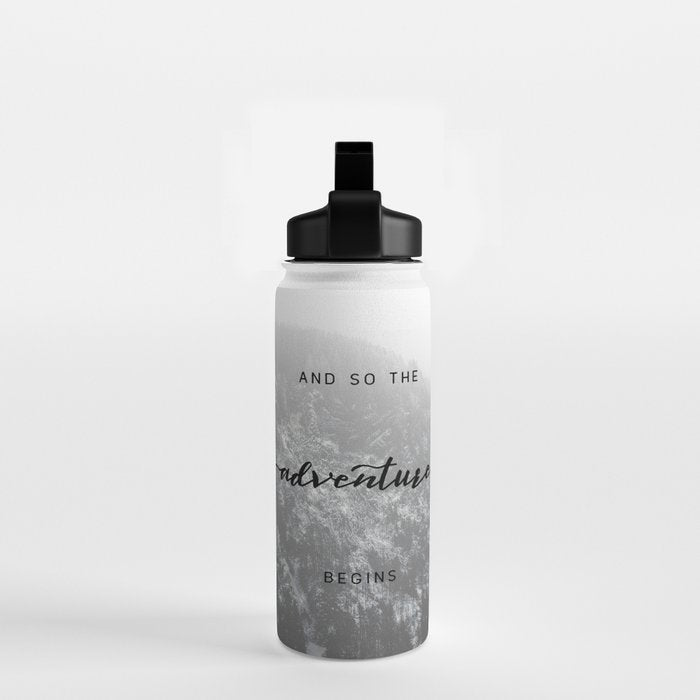 And So The Adventure Begins - Snowy Mountain Water Bottle Gallery Image 2