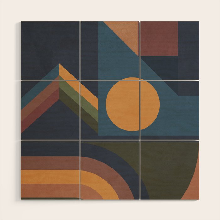 Modern geometric shapes 52 Wood Wall Art Gallery Image 1