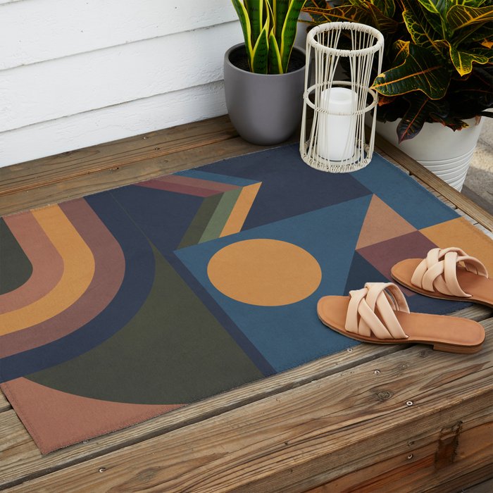 Modern geometric shapes 52 Outdoor Rug Gallery Image 2