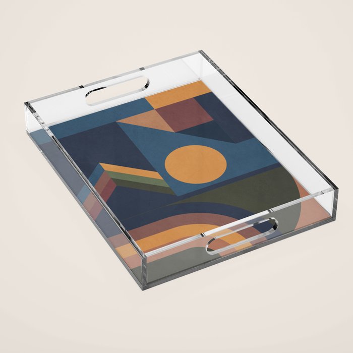 Modern geometric shapes 52 Acrylic Tray Gallery Image 1