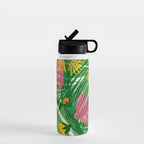 Modern Breezy Hawaiian Print  Water Bottle Gallery Image 1