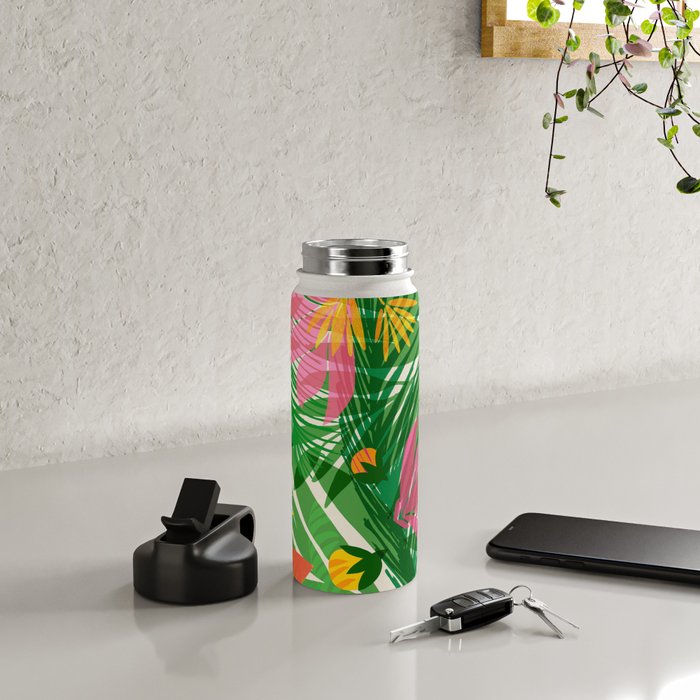 Modern Breezy Hawaiian Print  Water Bottle Gallery Image 4