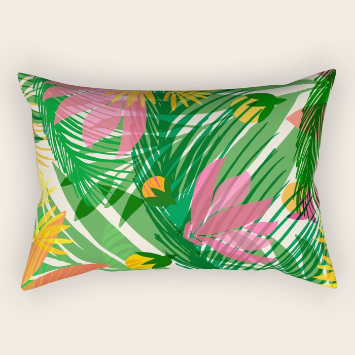 Modern Breezy Hawaiian Print  Rectangular Pillow Gallery Image 1