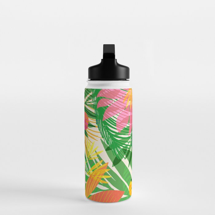 Modern Breezy Hawaiian Print  Water Bottle Gallery Image 3