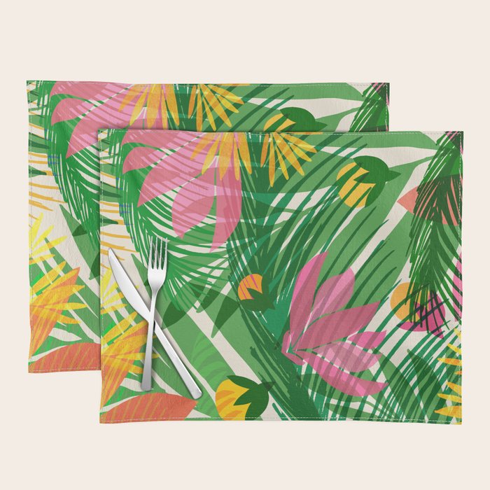 Modern Breezy Hawaiian Print  Placemat Gallery Image 1