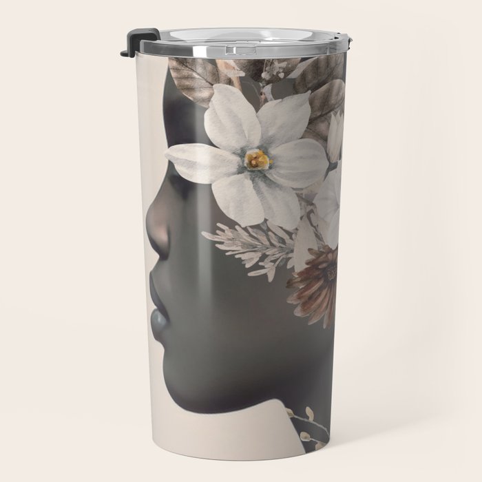 Floral Portrait 36 Travel Mug Gallery Image 3