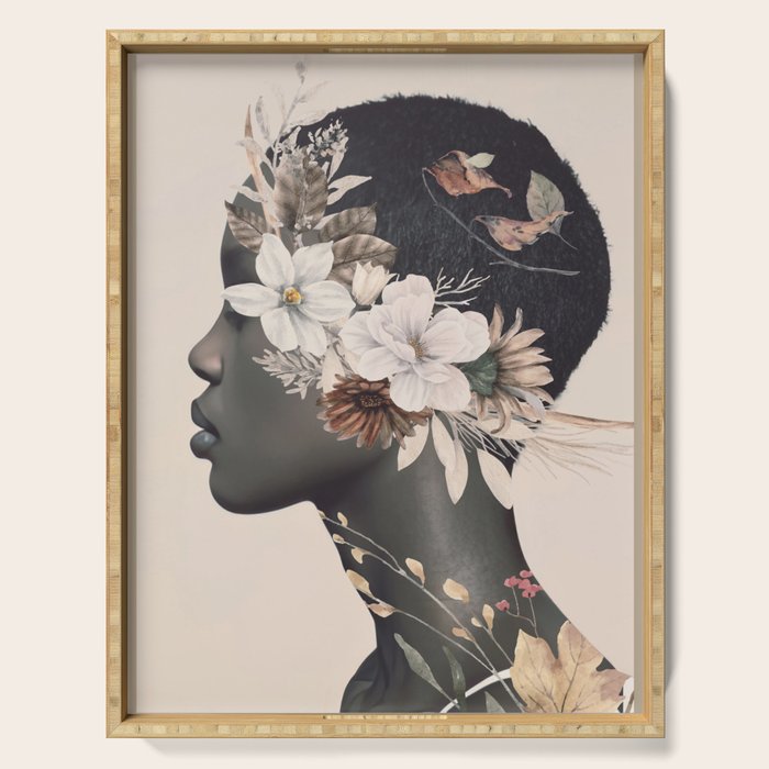 Floral Portrait 36 Serving Tray Gallery Image 1