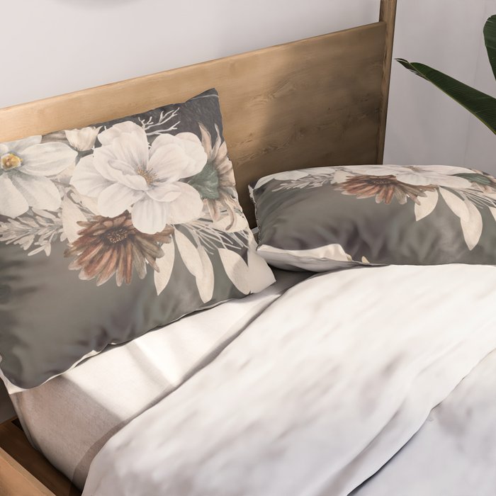 Floral Portrait 36 Pillow Sham Gallery Image 2