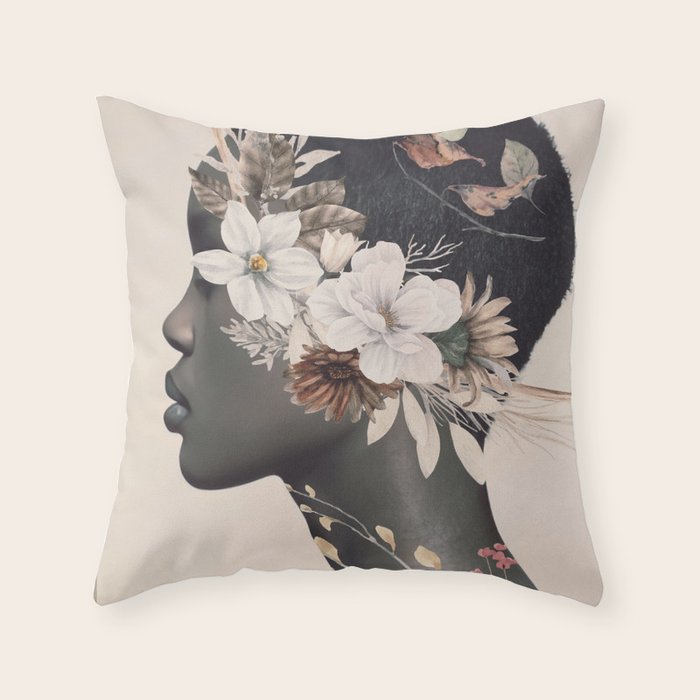 Floral Portrait 36 Throw Pillow Gallery Image 6