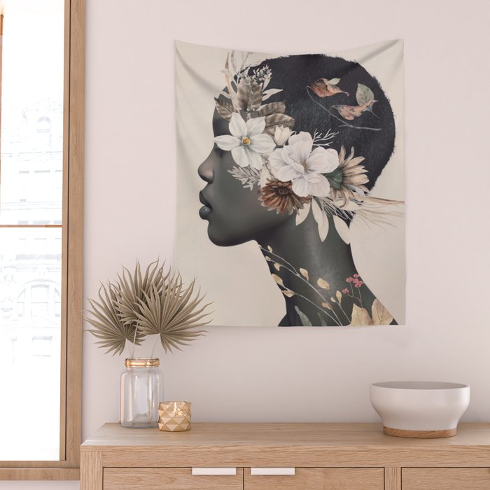 Floral Portrait 36 Wall Tapestry Gallery Image 2