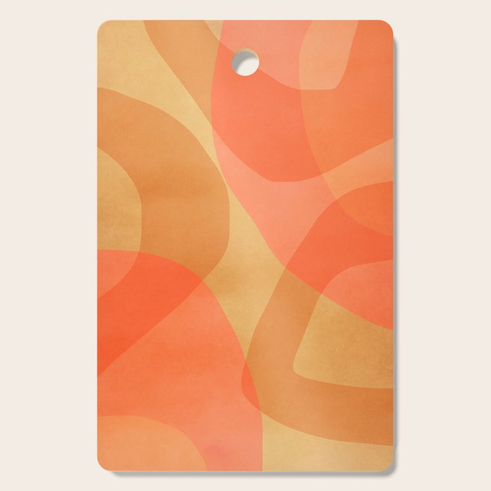 Amber Orange Abstract Flow Mid Century Layered Shapes Cutting Board Gallery Image 1