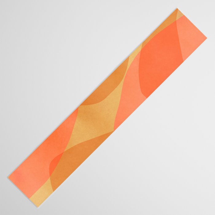 Amber Orange Abstract Flow Mid Century Layered Shapes Table Runner Gallery Image 3
