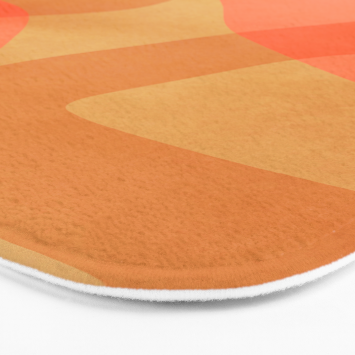 Amber Orange Abstract Flow Mid Century Layered Shapes Bath Mat Gallery Image 3