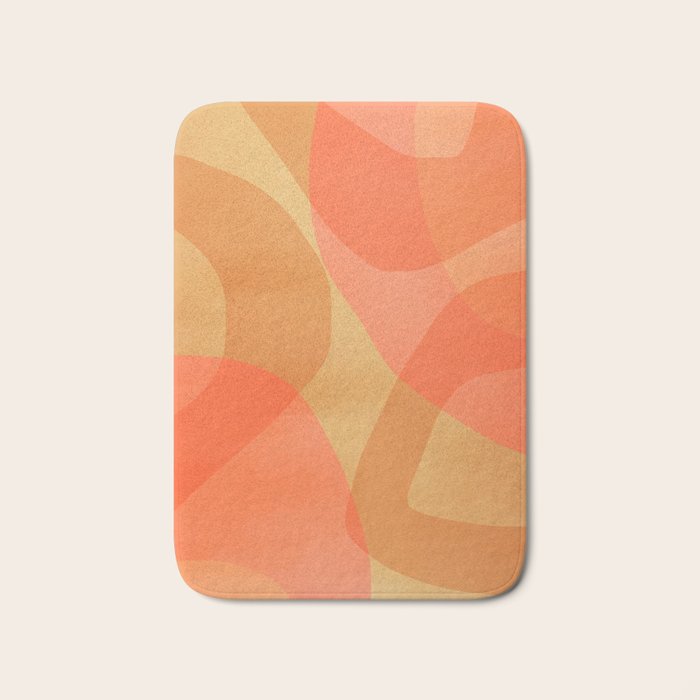 Amber Orange Abstract Flow Mid Century Layered Shapes Bath Mat Gallery Image 1