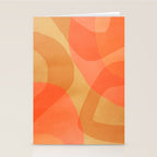 Amber Orange Abstract Flow Mid Century Layered Shapes Stationery Card Gallery Image 2