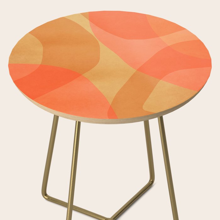 Amber Orange Abstract Flow Mid Century Layered Shapes Side Table Gallery Image 2