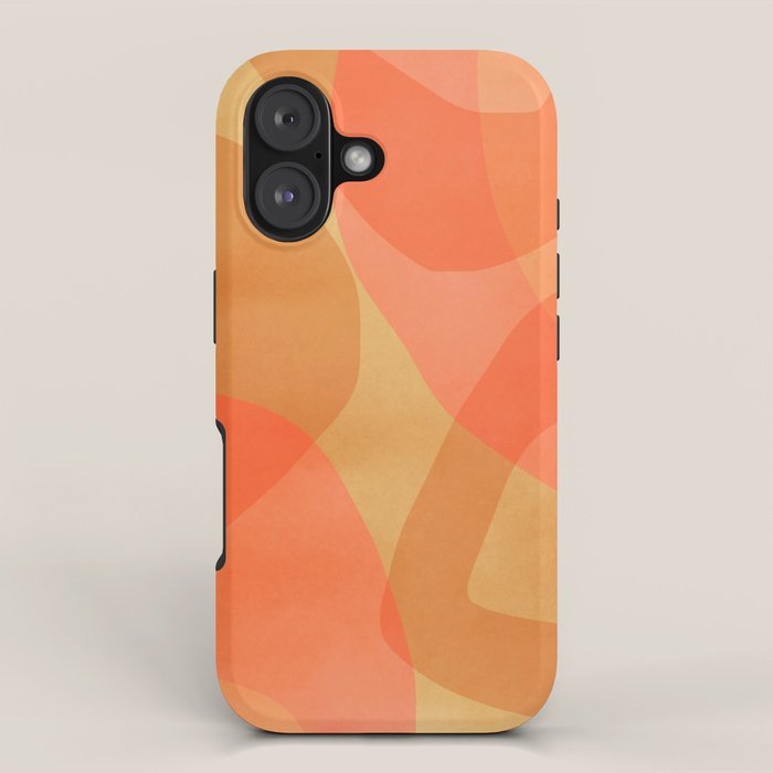 Amber Orange Abstract Flow Mid Century Layered Shapes iPhone Case Gallery Image 1