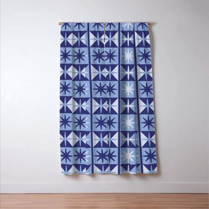 Mid Century Modern Starburst Pattern Window Curtain Gallery Image 3