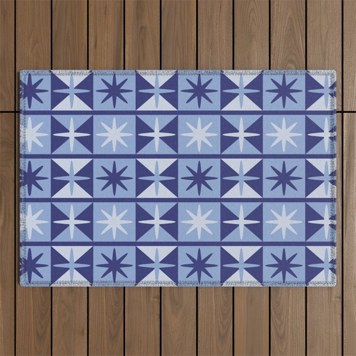 Mid Century Modern Starburst Pattern Outdoor Rug Gallery Image 1