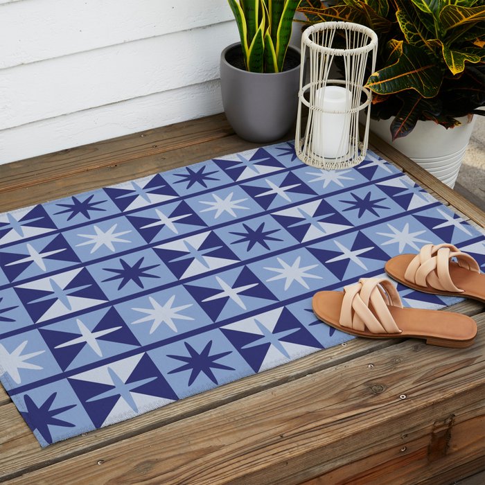Mid Century Modern Starburst Pattern Outdoor Rug Gallery Image 2